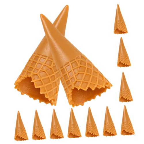 Vaguelly 15St Simulationskegel Eistüten-Display-Requisite so tun, würde Man Eistüte bisschen bastelzeug dekore für handyhüllen selber Machen Eiswaffeln Mini PVC Light Brown von Vaguelly