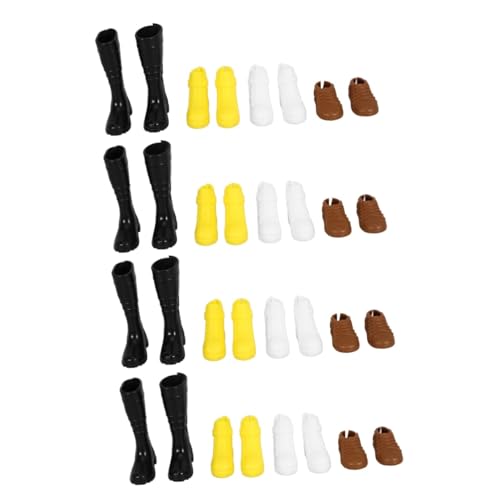 Vaguelly 16 Paare Junge Puppenschuhe Miniaturpuppen Schuhe Puppenstiefel Puppenhaus Accessoires Miniaturpuppenschuhe Mini-Fingerschuhe Miniatur-Schuhverzierungen Mini-Schuh-Dekor Plastik von Vaguelly