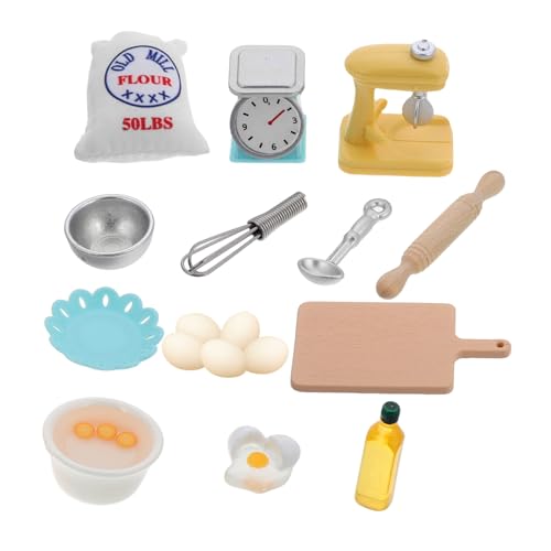 Vaguelly 17Pcs Dollhouse Miniatur Food Miniatur Kochutensilien Und Mini Backvorrichtungen Ideal Für Puppenhausspiel Küchenzubehör von Vaguelly