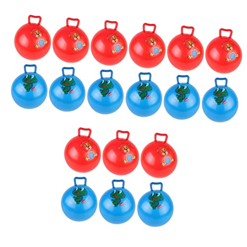 Vaguelly 18 STK Schläger handhaben hupfball für Kinder Activity für Kinder pufferball Toys Mini-Spielzeug Outdoor-Spielset für Kinder Springender Ball für Kinder Cartoon-Bälle PVC von Vaguelly