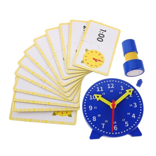 Vaguelly 1Satz Lernuhr Set für Analoge Lernuhr mit Stempel und Zeitkarten für Grundschule Interaktive Uhr zur des Zeitverständnisses und Kognitiver Fähigkeitenblau Vaguelly 1Satz Lernuhr Set für Analoge Lernuhr mit Stempel und Zeitkarten für Grundschule Interaktive Uhr zur des Zeitverständnisses und Kognitiver Fähigkeitenblau von Vaguelly