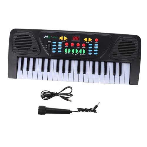 Vaguelly 1Set 37 Tasten Tastatur Klavier Tastaturen Mini Tastatur Musik Tastatur Kunststoff Musikspielzeug Musikspielzeug Musikinstrument Abs Schwarz von Vaguelly