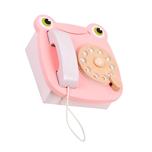 Vaguelly 1Stk Frosch Telefon holzspielzeug kindertelefon Educational Toys Kreatives Frühes Lernspielzeug Kinderspielzeug geschenkt Spielhaus hölzern von Vaguelly