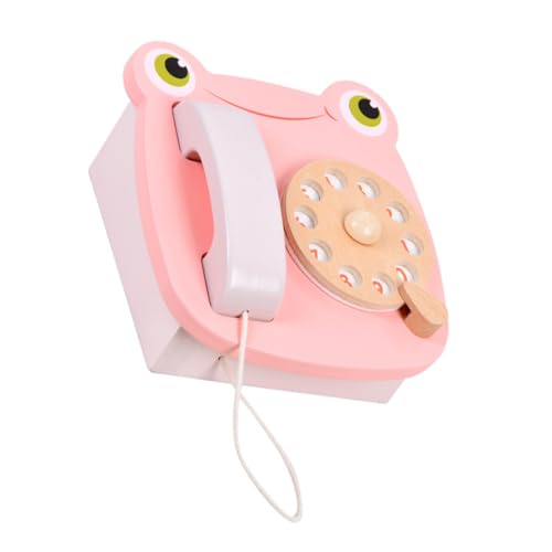 Vaguelly 1Stk Frosch Telefon holzspielzeug kindertelefon Rollenspiel Telefon Sicheres für Bildungsspielzeug Telefonspielzeug für Kindererziehung hölzern von Vaguelly