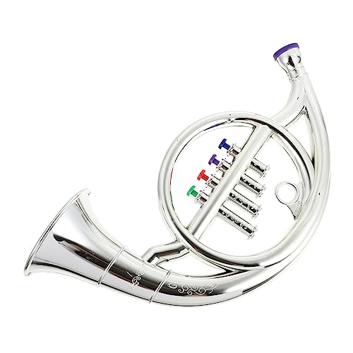 Vaguelly 1Stk Horn-Modell Trompetenkinder Musikhorn Hornspielzeug Hörner hühner Performance-Requisiten Simuliertes Waldhorn Überzug Silver von Vaguelly