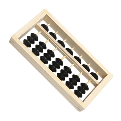 Vaguelly 1Stk Kleiner Abakus Dekorationen Wohnakzente Dekor Puzzle-Spielzeug Abakus-Rahmen Miniaturdekoration Abs Mini-Rechentool Abakus-Dekoration aus Holz Desktop-Dekoration hölzern Black von Vaguelly