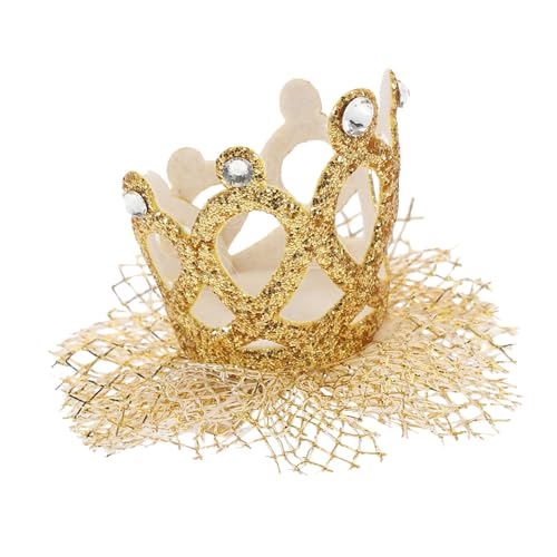 Vaguelly 1Stk Krone Haarschmuck Krone Kuchendekorationen Goldene Krone Haarstyling-Haarnadel Mini-Krone haarschmuck haar spangen Party-Kopfschmuck Spitze Krone Kopfschmuck Metall von Vaguelly