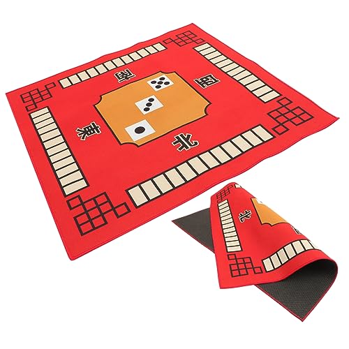 Vaguelly 1Stk Mahjong-Matte Poker tischdecke Mahjong Tischdecke Quadratische Tischdecke Mahjong Mathe Mahjong-Pad Tischabdeckung für Brettspiele Mahjong-Tischdecke Pokermatte Tischtuch rot von Vaguelly