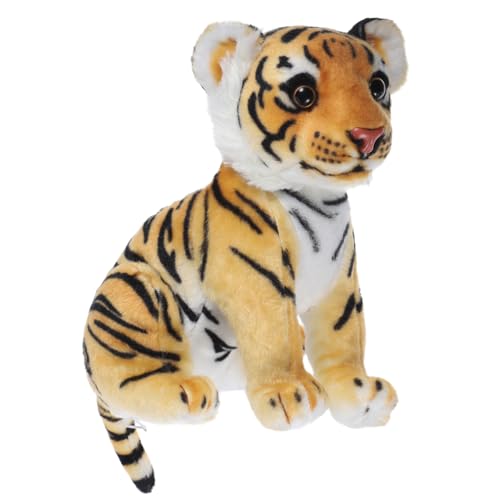 Vaguelly 1Stk Plüschtier Kuscheltiere für Mädchen Mikrospielzeug Autospielzeug für Kinder Silvester gastgeschenk Stofftier Tiger Kinderpuppenspielzeug Cartoon-Puppe PP Baumwolle Yellow von Vaguelly