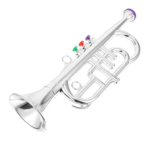 Vaguelly 1Stk Simulierte Trompete mit DREI Tönen trompete kinderinstrumente Musikspielzeug Saxophon Horn Kinderspielzeug Instrumentenmodell Abs Silver von Vaguelly