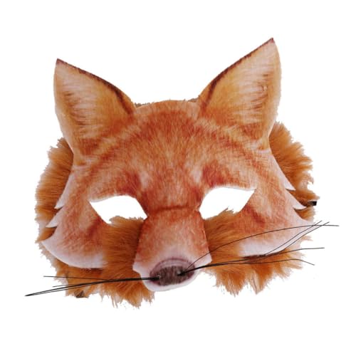 Vaguelly 1Stk Stofftiermaske Cool Gesicht kitsune Kostümmasken Spitze halloween masken halloweenmaske partydeko einschulung faschingkostüme Maskenstütze kreative Maske mit Tiermotiv Vlies von Vaguelly