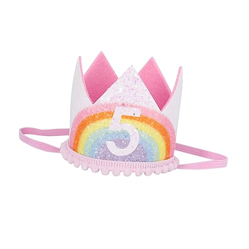 Vaguelly 1pc Entzückendes Baby Geburtstagshut Geburtstag Regenbogen Krone Haarband Party Prop von Vaguelly