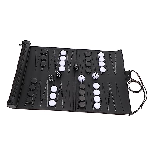 Vaguelly 1stk Backgammon-Brett Mini Schach Schachbrett Backgammon-Angebot Schachspiel Teil Schach Versorgung Spiele Liefern Spielzubehör Internationales Schachangebot Pu Black von Vaguelly