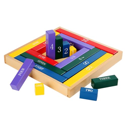 Vaguelly 1stk Bausteine ​​lehrmittel Babyspielzeug Frühpädagogisches Spielzeug Lehrmittel Für Vorschulkinder Kinderspielzeug Vorschulzählspielzeug Mathe-Puzzle-Spielzeug Hölzern Colorful von Vaguelly