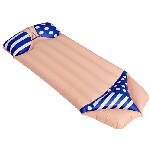 Vaguelly 1stk Bikini-Float Luftbett Luftmatratze Doppelt Aufblasbares Poolsofa Liege Planschbecken Mit Rutsche Überdachung Schwimmbad Paddeln Schwimmt Wasser PVC Blue von Vaguelly