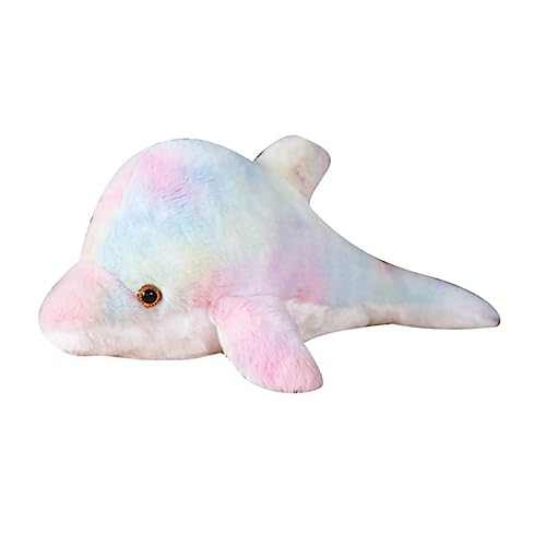 Vaguelly 1stk Leuchtende Delfinpuppe Delphin-Puppe Einzigartiges Leuchtendes Puppenspielzeug Delfinpuppenkissen Kinderpuppenspielzeug Cartoon Pp Baumwollpuppe Colorful Pp Baumwolle von Vaguelly