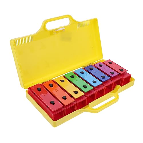 Vaguelly 1stk Orff-oktave Schlaginstrumente Musikspielzeug Kunststoff-Schlagzeug Musikalisches Klopfspielzeug Kleinkindpercussion Schlagzeug Mit 8-Noten-Platte Aluminium Yellow von Vaguelly