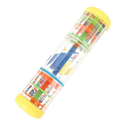 Vaguelly 1stk Regen Lautsprecher Regen Sound Spielzeug Regen-Stick-Shaker Regen-Sound-Instrument Perlen Regentropfen Spielzeug Sensorisches Spielzeug Lehrmittel Plastik Yellow von Vaguelly