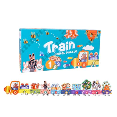 Vaguelly 1stk Zahlen Zug Puzzle Alphabet-Zug Verkehrspuzzles Zugrätsel Für Kinder Im Alter Von 3–5 Jahren Lernspielzeug Zählen Zahlen-Puzzle-Brett Riesiges Bodenpuzzle Colorful Hölzern von Vaguelly