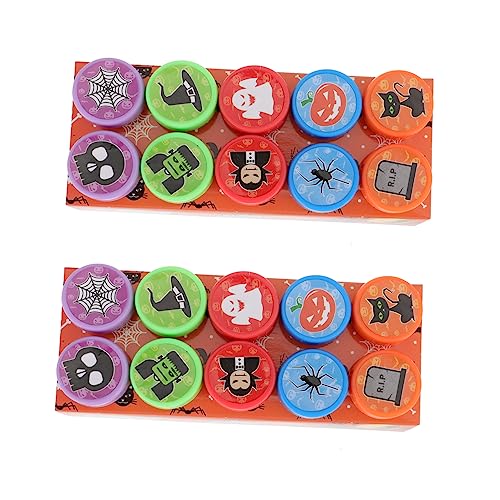 Vaguelly 2 Boxen Halloween Stempel Kinder Stempelspielzeug Stempelspielzeug Halloween Siegelspielzeug Kinderparty Siegelspielzeug Party Siegelspielzeug Festival Motto von Vaguelly