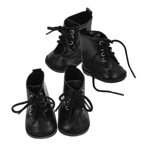 Vaguelly 2 Paar Puppenzubehör Aus Pu-Leder Ankleidestiefel für 18-Zoll-mädchenpuppen Miniaturschuhe Modisches Design Bequeme Passform Zum Spielen von Vaguelly