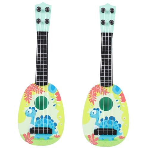 Vaguelly 2 STK Mini Gitarre Spielzeug Gitarrenspielzeug Gitarrenmodell Gehirnspielzeug Gitarre Für Kinder Von 3-5 Jahren Spielzeuge Musical Ukulele Tragbar Kleinkind Abs Saiteninstrument von Vaguelly