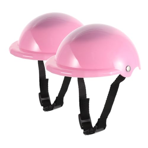 Vaguelly 2 STK Puppenhelm Puppen Accessoires puppenspielzeug Puppenaccessoires Puppen Sporthelm für 18-Zoll-Puppe 18-Zoll-Puppenkostüm 18-Zoll-Puppenzubehör Roller Plastik Rosa von Vaguelly