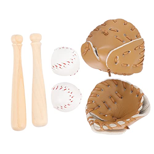 Vaguelly 2 Sätze Baseball-Softball-Abdeckung Baseball-Kuchendeckel Mini-Baseball Schmuckstücke für kinderspielzeug Baseball-Leckereien Baseball-Miniatur- hölzern Khaki von Vaguelly