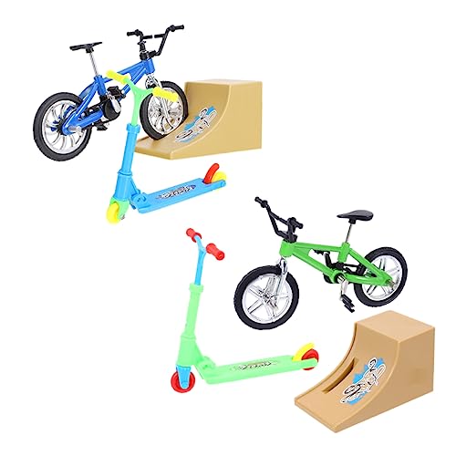 Vaguelly 2 Sätze Fingerrad Mini-Schreibtisch-wettbewerbsspiel Finger-Scooter-rampen-Set Mit Den Fingern Faltbarer Roller-bausatz Fingerbike Mit Rampe Tisch-wettkampfspiel Plastik von Vaguelly