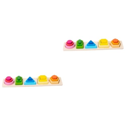 Vaguelly 2 Sätze Geometrie-Puzzle Magnet Spielzeug Jigköpfe Puzzlematte Kinderspielzeug Spielsachen Spielzeuge Puzzlekarte Magnetspielzeug Bauklötze Kinder Spielzeug Bausteine Holz Colorful von Vaguelly