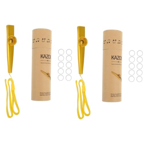 Vaguelly 2 Sätze Kazoo-Set Rucksackreisender Kazoo Kazoo- Kazoos für Anfänger Gitarren-Kazoo-Partner Kazoo üben Metall-Kazoo für Kinder Kleiner Kazoo aus Metall Aluminiumlegierung von Vaguelly