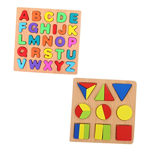 Vaguelly 2 Sätze Puzzle laubsägen für rätsel für zahlenteufel rätsel holzspielsachen Figuren aufbügler Buchstaben laubsäge hölzern Colorful von Vaguelly