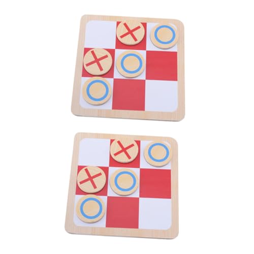 Vaguelly 2 Sätze Simongqi Tic-Toe-Schach automatische Tasse pädagogisches Schach Schaukelhängematte Sieb Two Player Games schachspiel Schachspielzeug aus Holz Couchtische dekorieren von Vaguelly