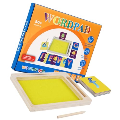 Vaguelly 2 Sätze Spielzeug zum Sandmalen Sandmalerei Sandkissen zum Lackieren Lernspielzeug Spielzeug zum Lernen des Alphabets für Kinder Kidcraft-Spielset Wortspiele sehen Kunst-Kit Papier von Vaguelly