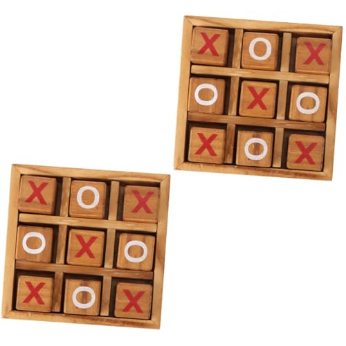 Vaguelly 2 Sätze Xo Schach Zahlenrätsel Für Kinder Outdoor-Spielzeug Für Kleinkinder Magnetische Puzzles Für Tic-Toe-Spiel Puzzles Für Erwachsene Lustige Tischspiele Planke Tick Hölzern von Vaguelly