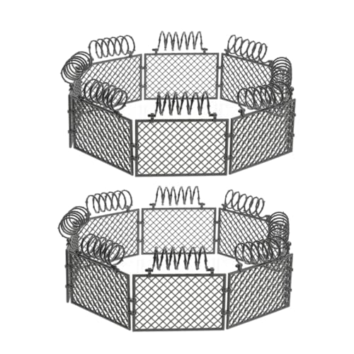 Vaguelly 2 Sätze Zubehör für Schutznetz-Bausteine Miniatur-Feengartenzaun Miniaturzaun Bauklötze Zubehör Schutzzaun Mini-Spielzeugzaun Kunststoff-Sicherheitszaun für den Bauernhof von Vaguelly