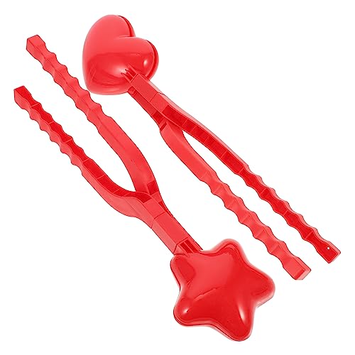 Vaguelly 2 Satz Schneeballform Winterschnee-spielset Winter-schneeballschlacht-Maker-Tool-Clip Schneeball-Hersteller-werfer Wintersportspielzeug Für Kinder Schneeballversorgung Plastik Rot von Vaguelly