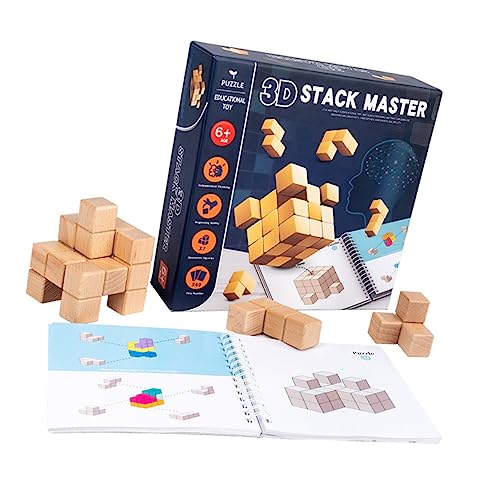 Vaguelly 2 Sets Bausteine Spielzeug Lernspielzeug Pädagogisches Stapelspielzeug Stapelspiele Spielzeug Holzbausteine DIY 3D Puzzle Spielzeug Früherziehungsspielzeug Holzbausteine von Vaguelly