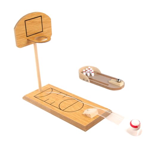 Vaguelly 2 Sets Desktop Bowling Spiel Familienparty Desktop Spielzeug Mini Desktop Bowling Spielzeug Mini Tisch Basketball Brettspiele Tisch Spielzeug Tisch Wurfball Spiel von Vaguelly