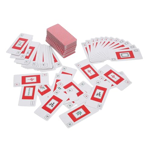 Vaguelly 2 Sets Mahjong Poker Lustiges Mahjong Kartenspielzeug Tragbares Mahjong Kartenset Reisespiel Requisite Party Mahjong Kartenset Reise Mahjong Kartenspielzeug Mahjong Karte von Vaguelly