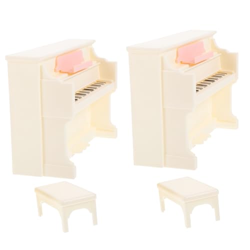 Vaguelly 2 Sets Puppenhaus Klavier Puppenhausmöbel Klavier Für Klavier Klavier Mini Hausdekor Mini Klavier Für Puppe Mini Hausmöbel Miniatur Klaviermodell Kunststoff Beige von Vaguelly