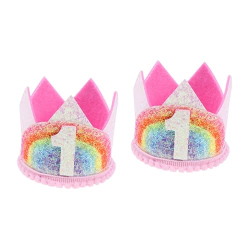 Vaguelly 2 Stk Geburtstagsparty-kappe Abschlussballkrone Baby-haargummi Partyhüte Aus Spitze Partykram Kronenhüte Haargummis Für Babys Babypartyhüte Kopfbedeckung Tiara Kind Cosplay von Vaguelly