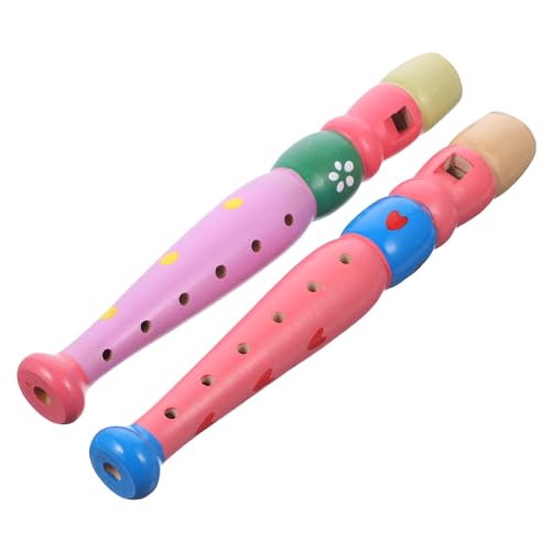 Vaguelly 2 Stück 6 Klarinette aus Holz Blasflöte Spielzeug Tonaufnahme-Spielzeug Musikalisches Spielzeug Barockflöte musikinstrumente Musical Instruments kreatives flötenspielzeug Holzflöte von Vaguelly