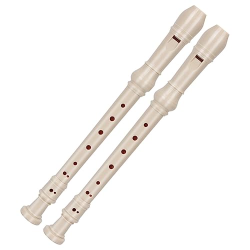 Vaguelly 2 Stück 8 Klarinette Sopranblockflöte für Kinder Erwachsene Blockflöte Musik-Recorder Audio Recorder blockflöte Kinder Harzrekorder Kinderinstrument 8-Loch-Blockflöte aus Harz Weiß von Vaguelly