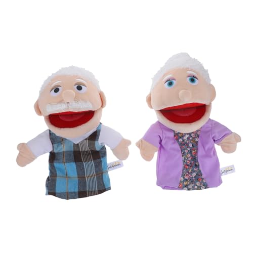 Vaguelly Handpuppen-Set „Opa“ Und „oma“ Handpuppen Rollenspiel-Spielzeug Für Jungen Und Mädchen Erwachsene Geschichtenstunde Partygeschenke von Vaguelly