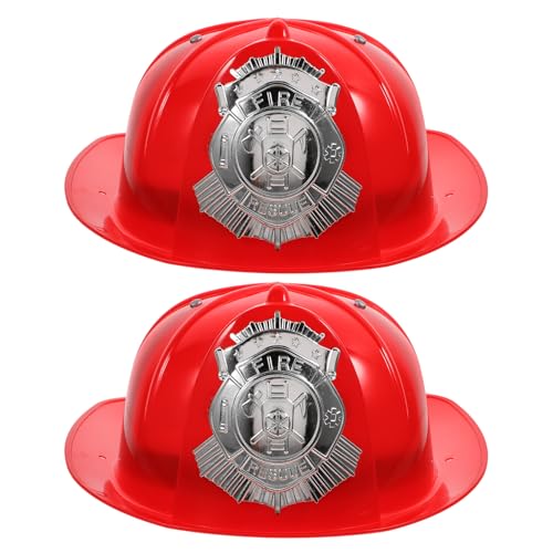 Vaguelly 2 Stück Feuerwehrhelm Für Erwachsene Feuerwehrmann-Hut Erwachsenen-Feuerwehrmann-Kostüm-Helm Roter Feuerwehrmann-Hut Feuerwehrmann-Helm Halloween-Kopfbedeckung Für von Vaguelly