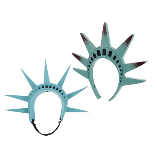 Vaguelly 2 Stück Freiheitsstatue Stirnband Grün Lady Crown Haarreif für Halloween Cosplay Kostüm Zubehör für Erwachsene Festliche Party Accessoire Vaguelly 2 Stück Freiheitsstatue Stirnband Grün Lady Crown Haarreif für Halloween Cosplay Kostüm Zubehör für Erwachsene Festliche Party Accessoire von Vaguelly