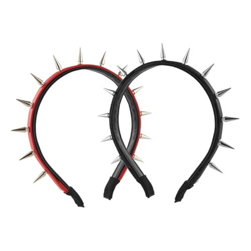 Vaguelly 2 Stück Haarband Für Mädchen Neuartiges Stirnband Leder Punk Accessoires Damen Halloween Stirnband Zinklegierung von Vaguelly