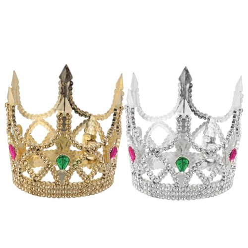 Vaguelly 2 Stück Halloween Königskrone Kunststoff Kronen Silber und Gold Modischer Kopfschmuck für Party Fasching Karneval und Rollenspiel Vielseitig Verwendbar und Geruchlos Vaguelly 2 Stück Halloween Königskrone Kunststoff Kronen Silber und Gold Modischer Kopfschmuck für Party Fasching Karneval und Rollenspiel Vielseitig Verwendbar und Geruchlos von Vaguelly