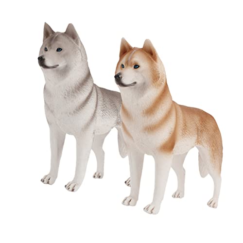 Vaguelly 2 Stück Husky Ornamente Welpen Tier Weihnachtsschmuck Mini Husky Hundefiguren Husky Plüsch Hundefiguren Husky Hundegeburtstagstorte Haustierspielzeug Hundeornament von Vaguelly